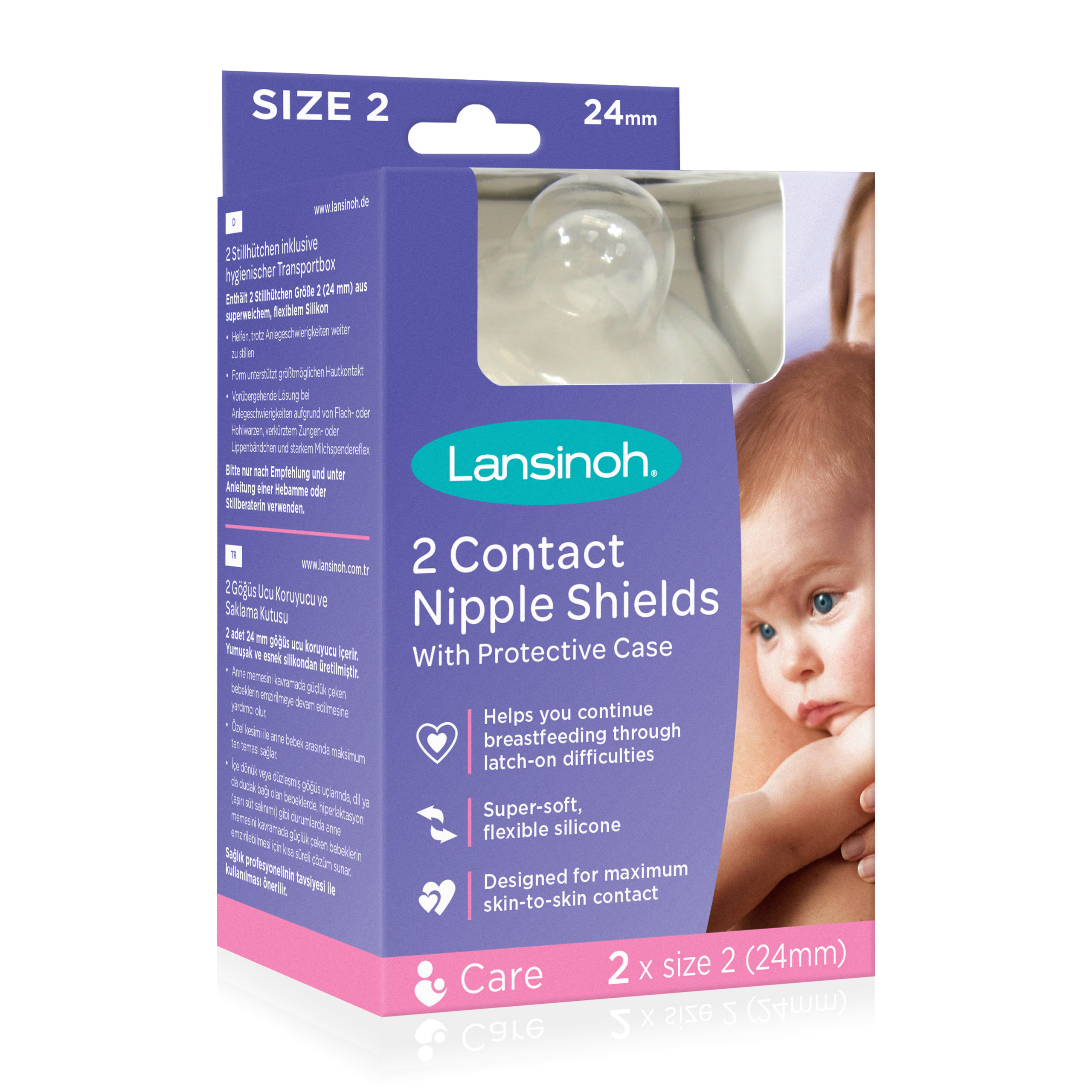 Lansinoh Contact Nipple Shields 2-24mm Contact Nipple Shields with Case 
